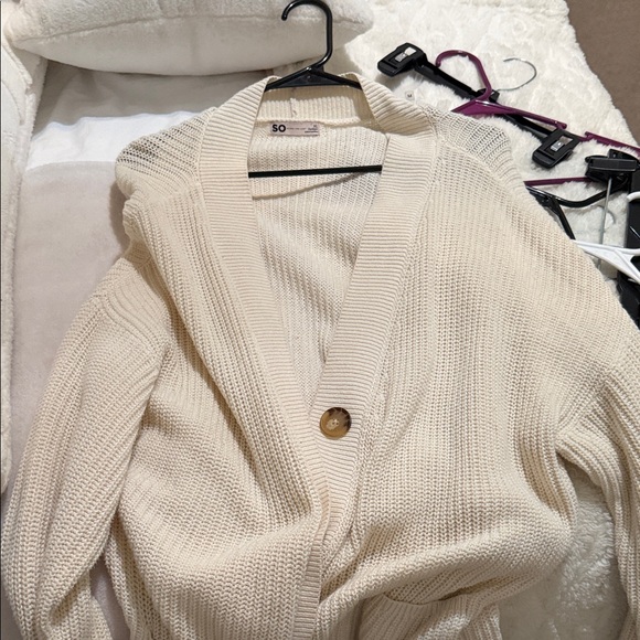 SO Sweaters - SO Cream Button-Front Cardigan